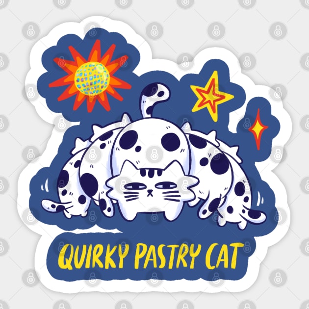 Quirky Pastry Cat Sticker by Iniistudio